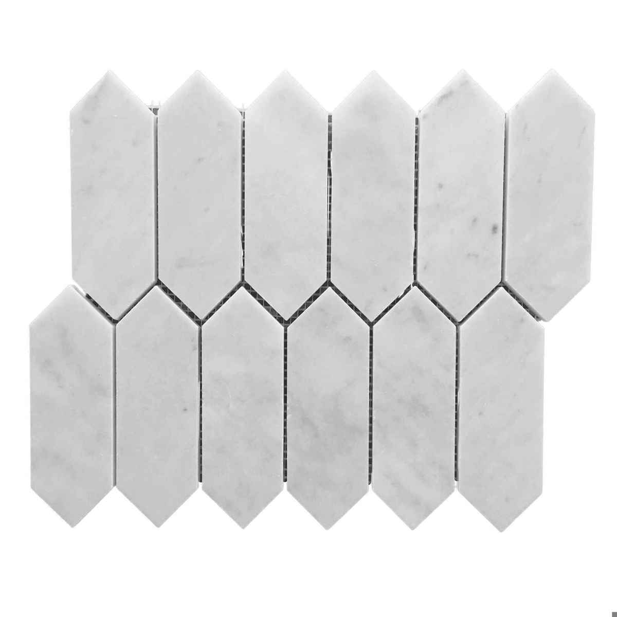 Carrara Marble Picket Mosaic