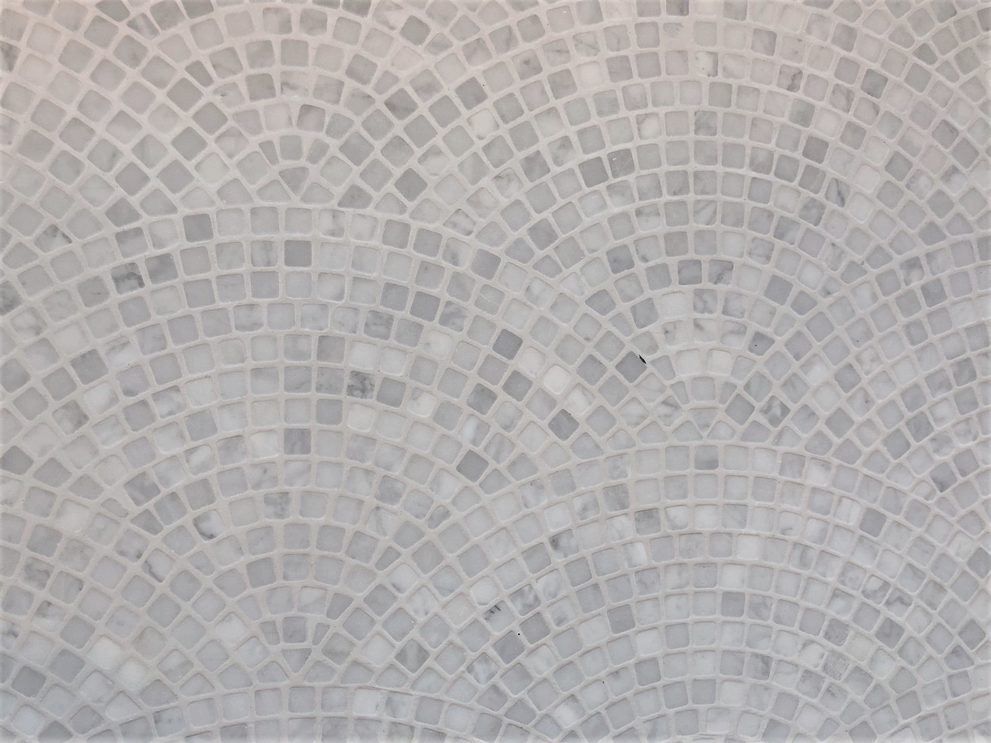 Carrara Tumbled Fan Mosaic