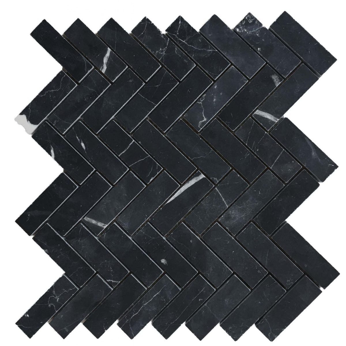 Nero Marquina Marble Herringbone