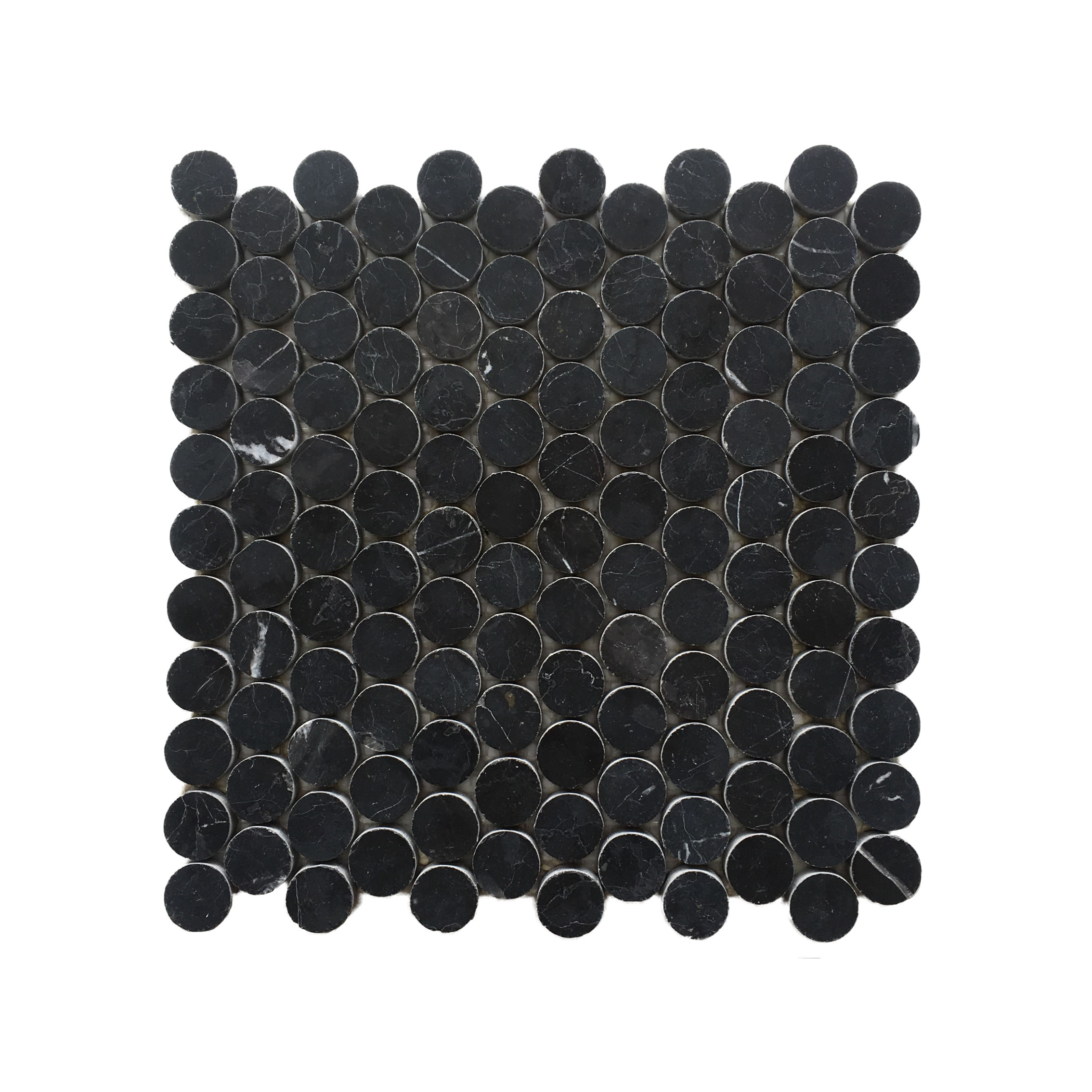 Nero Marquina Marble Penny Rounds