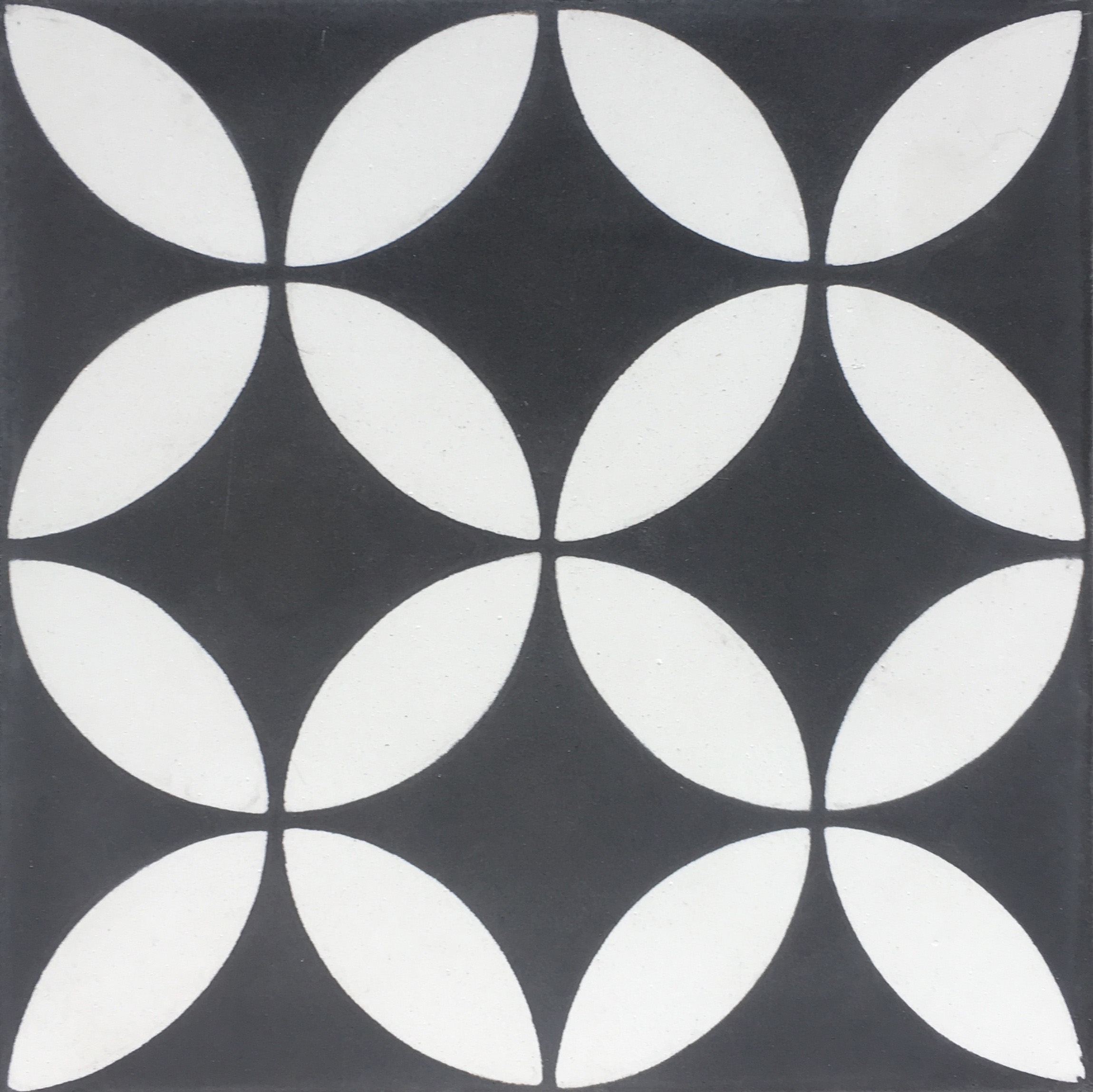 Petal Black Cement Tile