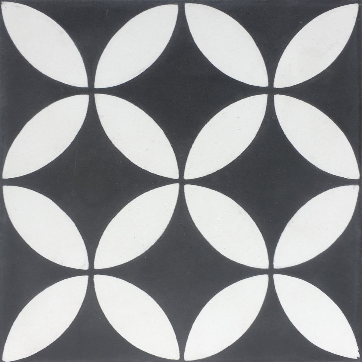 Petal Black Cement Tile