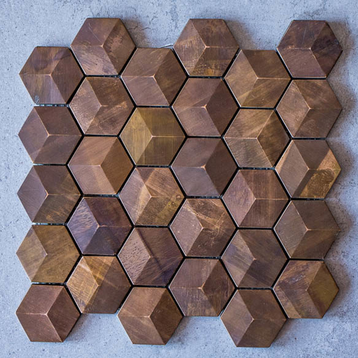 Rame Copper Hexagon Mosaic