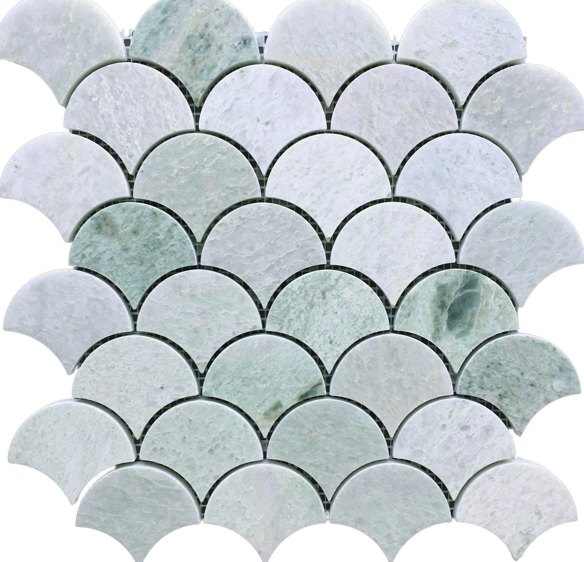 Verde Green Marble Fan Mosaic