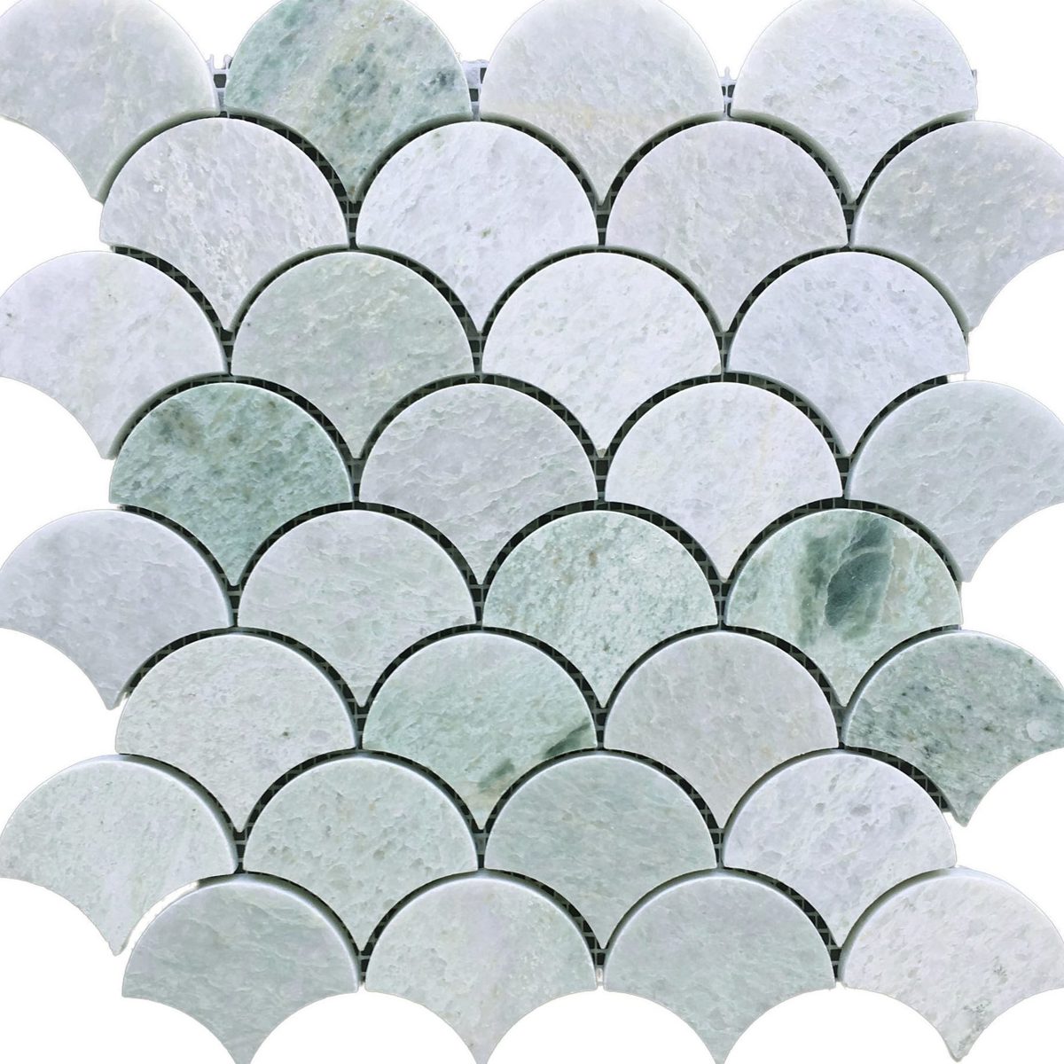 Verde Green Marble Fan Mosaic