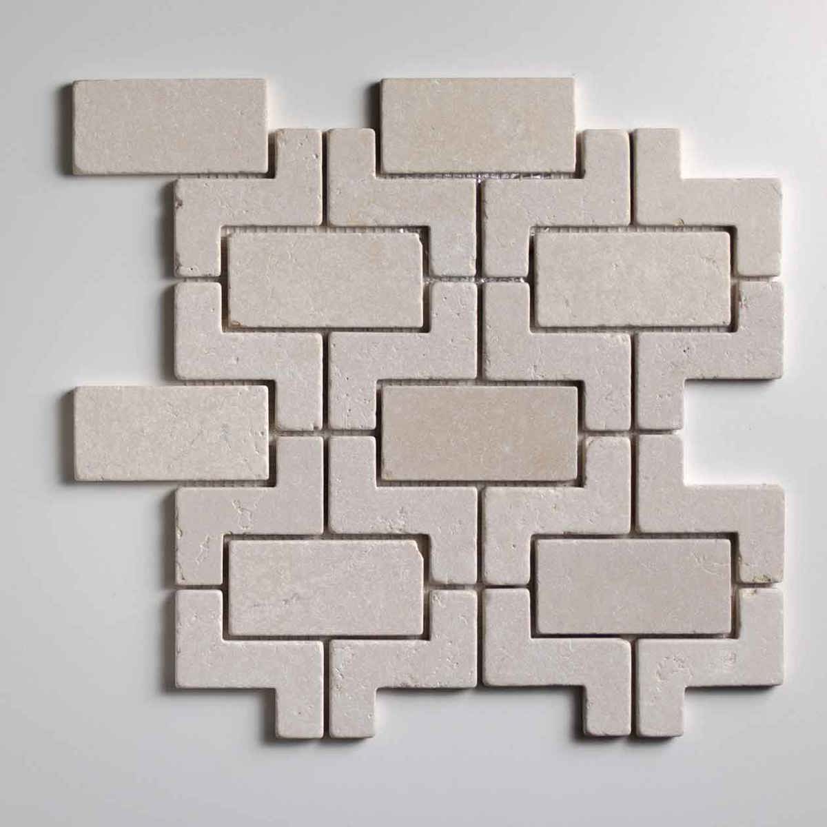 Alcazar Crema Tumbled Mosaic